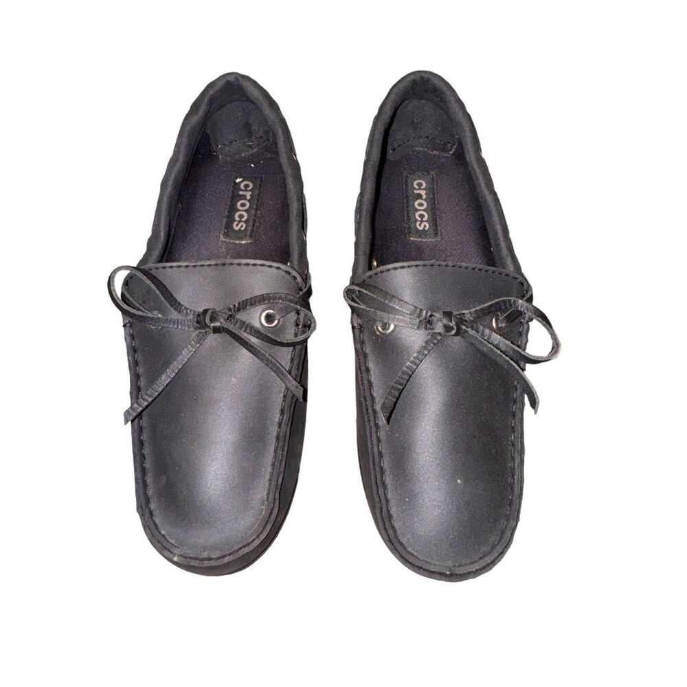 Croc Black Rubber Loafer Flats Women Shoe Size 6
